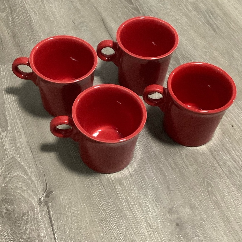 Fiesta vintage Scarlet red coffee mugs set of four